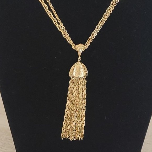 Monet Vintage Tassel Necklace - Picture 1 of 5